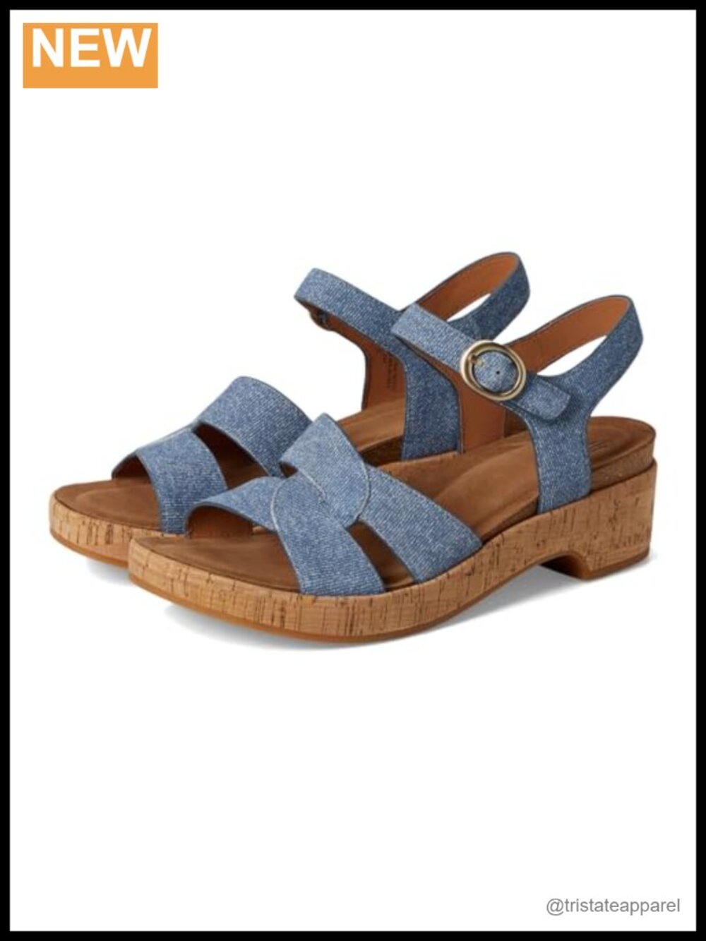 Wedge Sandals Leather Cork Platform Ankle Strap Buckle Open Toe
